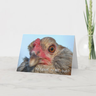 Carte de voeux de poulet en colère