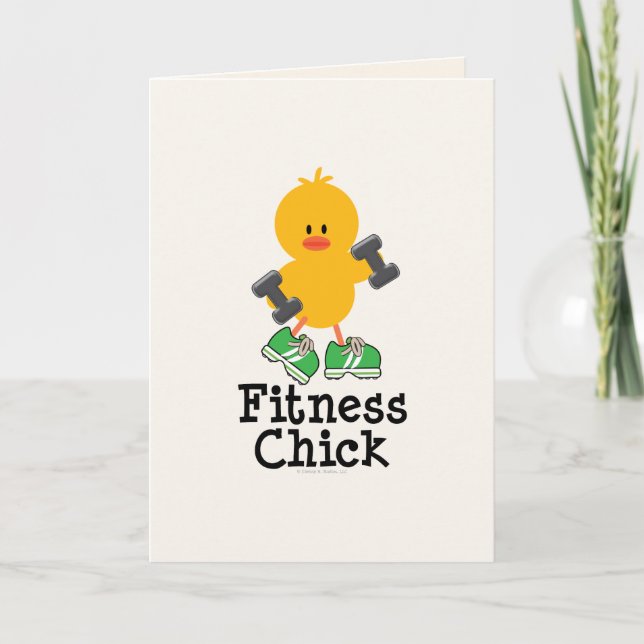 Carte de voeux de poussin de forme physique (Devant)