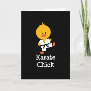 Carte de voeux de poussin de karaté