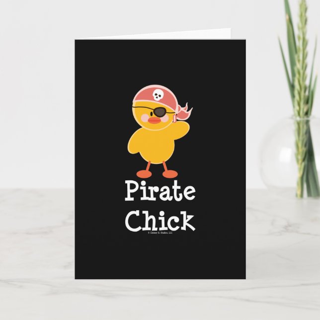 Carte de voeux de poussin de pirate (Devant)