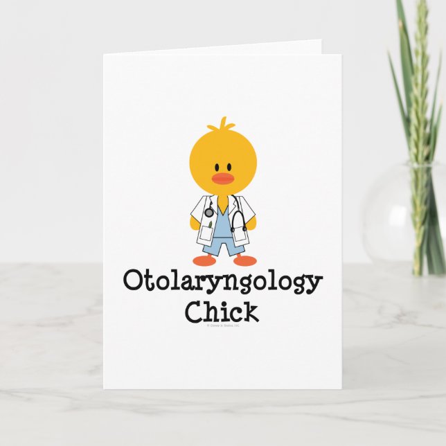 Carte de voeux de poussin d'oto-rhino-laryngologie (Devant)