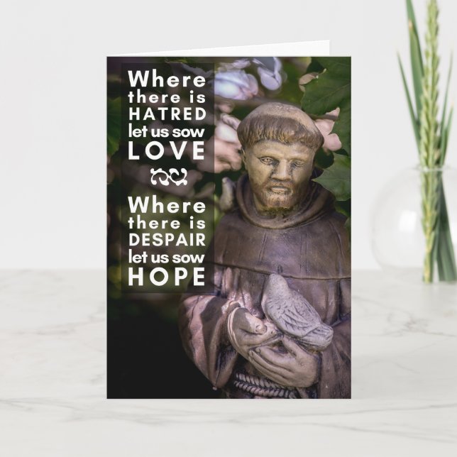 Carte de voeux de prière de St Francis (Devant)
