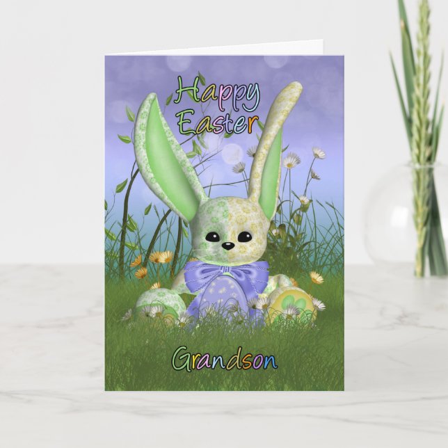 Carte de voeux de printemps de lapin de Pâques Gra (Devant)