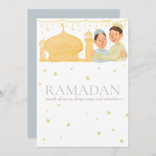 Carte de voeux de Ramadan Kareem, chèque-cadeau (Devant / Derrière)