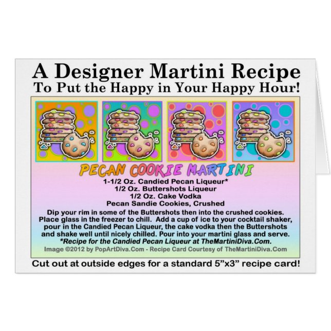Carte de vœux de recette de Martini au cookie peca (Devant horizontal)