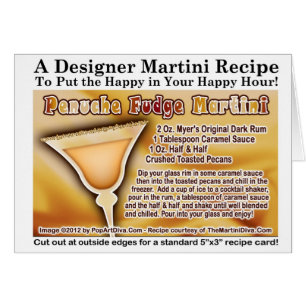 Carte de vœux de recette de Martini au Fudge Penuc
