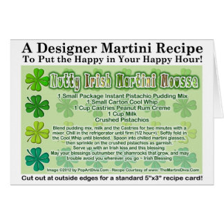 Carte de vœux de recette de mousse de Martini Irla