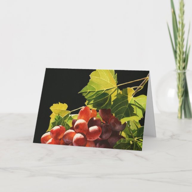 Carte de voeux de récolte de raisin (Devant)