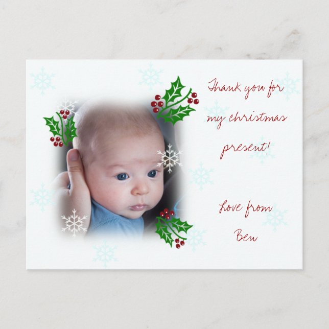Carte de vœux de remerciement de Noël (Devant)