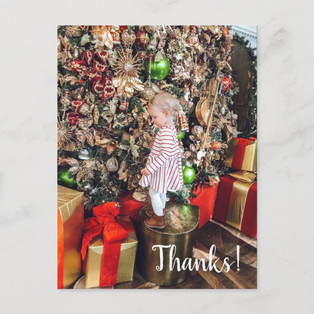Carte de vœux de remerciement pour photo de Noël (Devant)