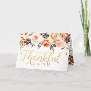 Carte de vœux de remerciement Shabby Chic Fleur Ro