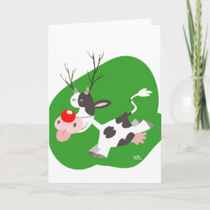 Carte de voeux de rennes de Noël