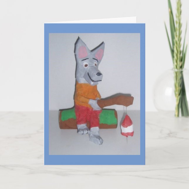Carte de vœux de rétablissement "Alfred le loup de (Devant)