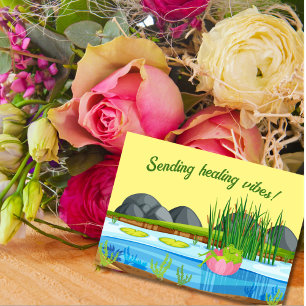 Carte de vœux de rétablissement Grenouille envoyan