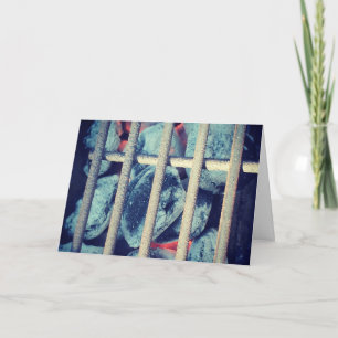 Carte de vœux de rétablissement "Grill au charbon 