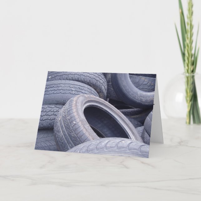 Carte de vœux de rétablissement "Pneus" (Devant)