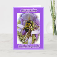 Carte de vœux de rétablissement Wisteria & Abeille