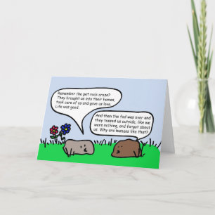 Carte de voeux de roche d'animal familier