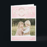 Carte de voeux de rose et d'or de Noël Card<br><div class="desc">Carte de voeux de rose et d'or de Noël</div>