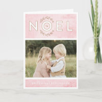 Carte de voeux de rose et d'or de Noël