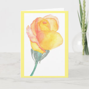 Carte de voeux de rose jaune