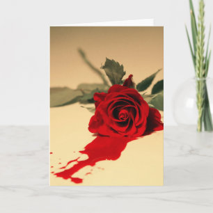 Carte de voeux de saignée de rose rouge
