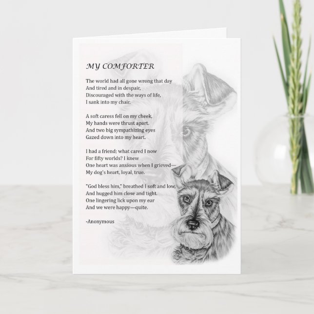 Carte de voeux de Schnauzer chien animal de compag (Devant)