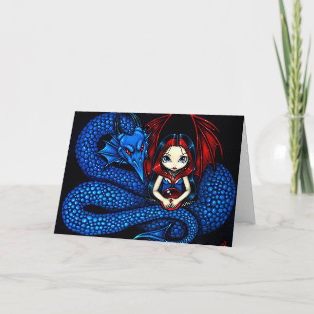 Carte de voeux "de serpent bleu" (Devant)