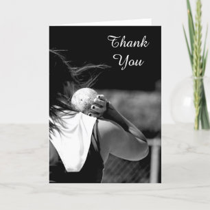 Carte de voeux de Shotput de fille de Merci