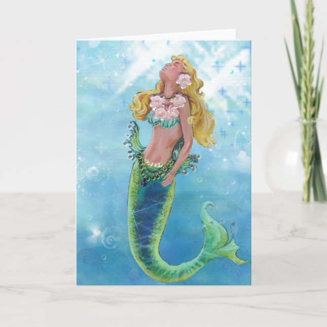 Carte de voeux de sirène irrésistible (Devant)