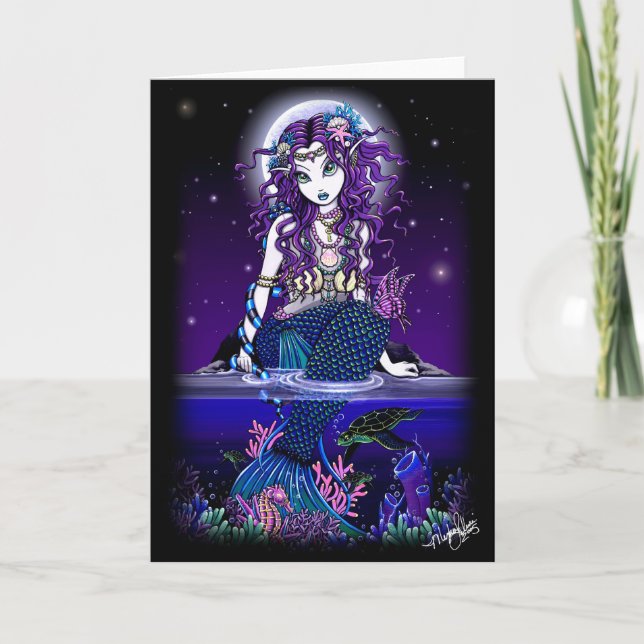 Carte de voeux de sirène "Uxia" (Devant)