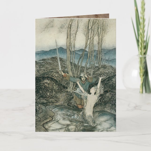 Carte de voeux de sirène victorienne (Devant)