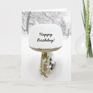 Carte de voeux de Snow Cake d'anniversaire