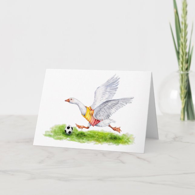 Carte de voeux de soccer oie (Devant)