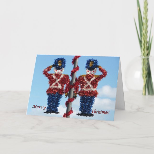 Carte de voeux de soldats de casse-noix de Noël (Devant)