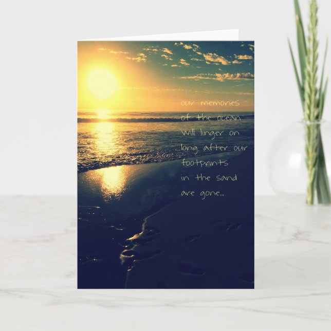 Carte de voeux de souvenirs de coucher du soleil (Devant)