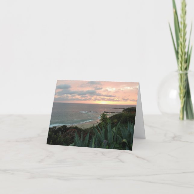 Carte de voeux de souvenirs de coucher du soleil (Devant)