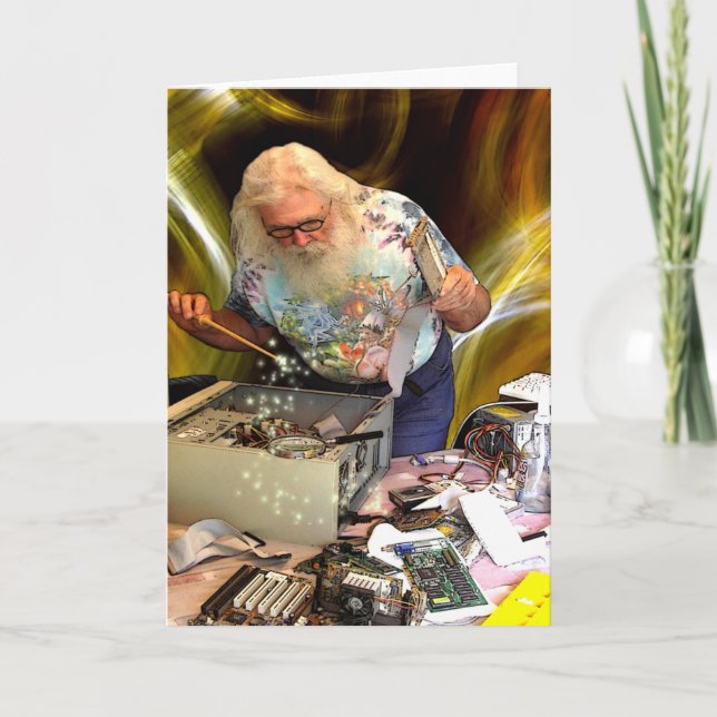 CARTE DE VOEUX DE SURDOUÉ DE L'INFORMATIQUE (Devant)