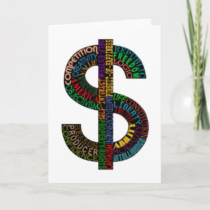 Carte de voeux de symbole dollar