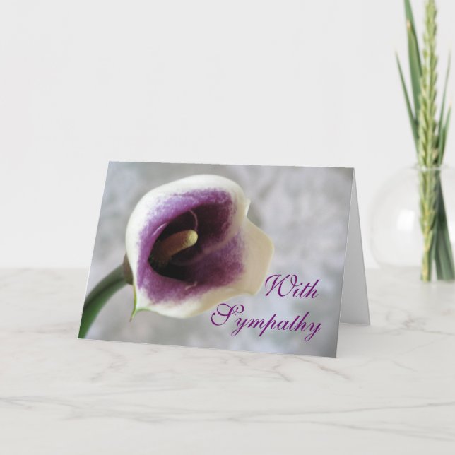 Carte de voeux de sympathie de zantedeschia (Devant)