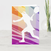 Carte de voeux de tennis pour femmes et filles