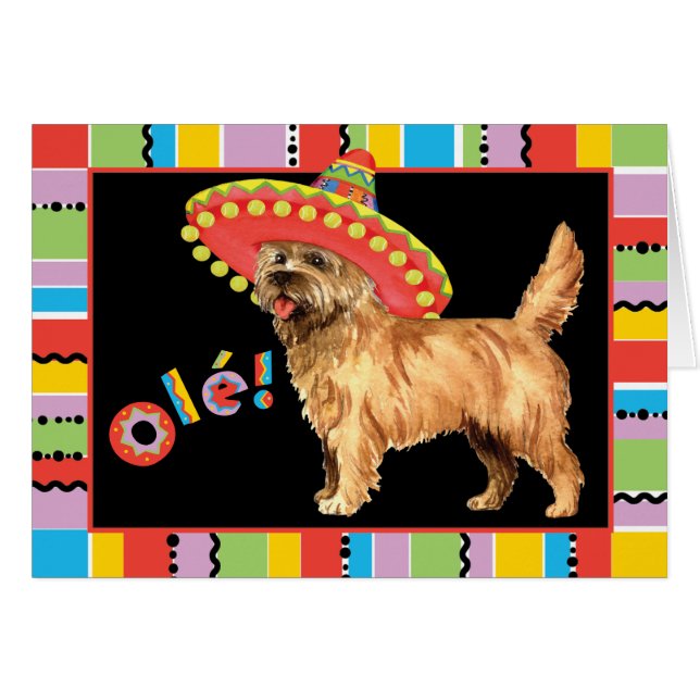 Carte de voeux de Terrier de cairn de fiesta (Devant horizontal)