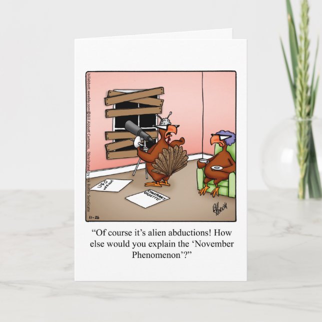Carte de voeux de Thanksgiving amusante "Spectickl (Devant)