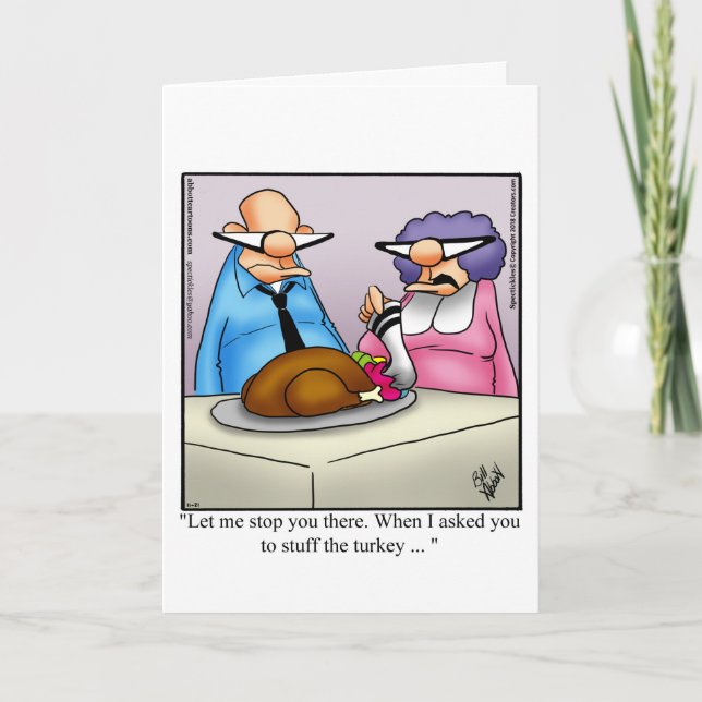 Carte de voeux de Thanksgiving amusante "Spectickl (Devant)