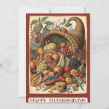 Carte de vœux de Thanksgiving Corne d'abondance