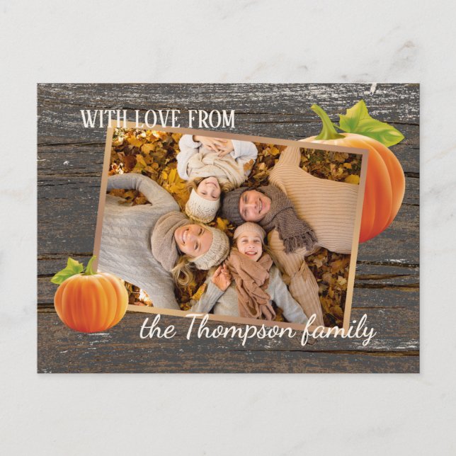 Carte de vœux de Thanksgiving personnalisée avec a (Devant)