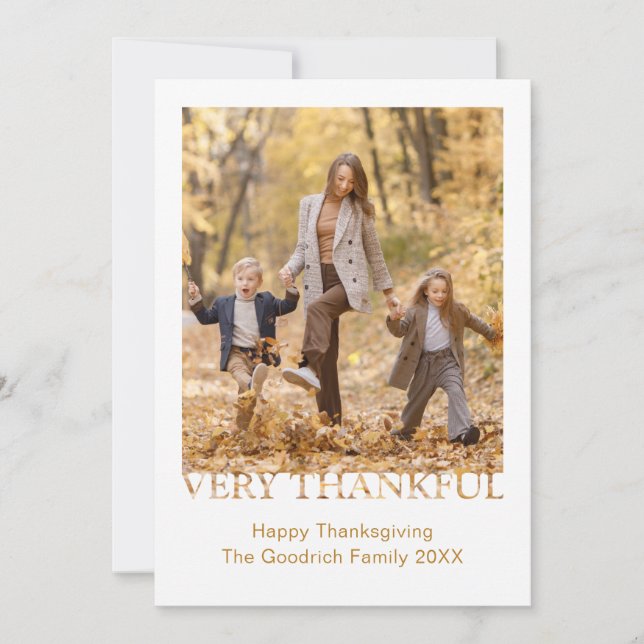 Carte de voeux de Thanksgiving Photo Très Merci (Devant)