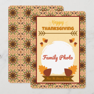 Carte de vœux de Thanksgiving pour photo de famill