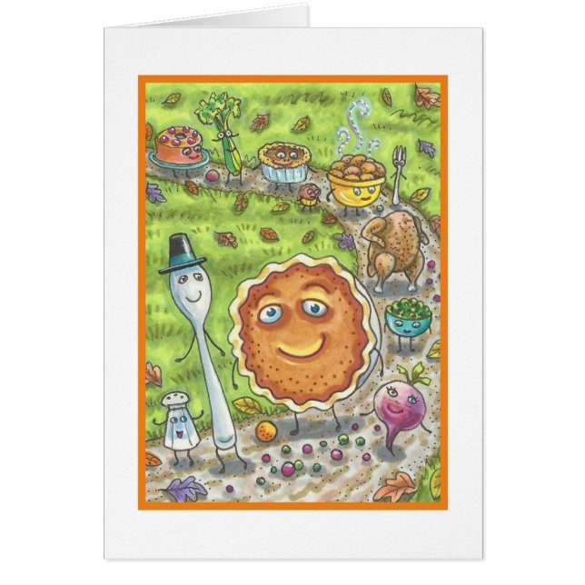 CARTE DE VŒUX DE THANKSGIVING PUMPKIN PIE PARADE B (Devant)