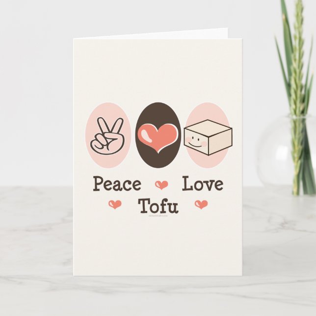 Carte de voeux de tofu d'amour de paix (Devant)
